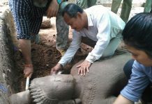 ចម្លាក់បដិមាដ៏ធំត្រូវបានរកឃើញនៅមន្ទីរពេទ្យទន្លេស្ងួតខាងជើងក្រុងអង្គរធំ