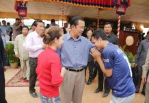 ពិធីសំណេះសំណាលជាមួយបងប្អូនកម្មករ កម្មការិនី និងនិយោជិត ប្រមាណ១៦.៥៤៦នាក់ មកពីរោងចក្រ សហគ្រាសចំនួន២០ នៅតំបន់ព្រៃទា ខណ្ឌពោធិ៍សែនជ័យ