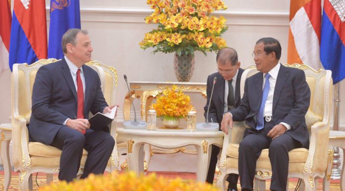សម្តេចតេជោ ហ៊ុន សែន អញ្ជើញជួប ឯអគ្គរដ្ឋទូតអាមេរិកចប់អាណត្តិ