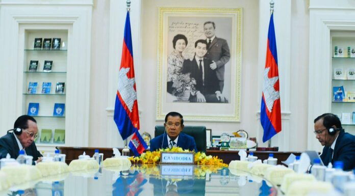 សម្តេចនាយករដ្ឋមន្រ្តី ហ៊ុន សែន អញ្ជើញចូលរួមកិច្ចប្រជុំកំពូល នៃកិច្ចសហប្រតិបត្តិការមេគង្គ- ឡានឆាង លើកទី៣ តាមប្រព័ន្ធវីដេអូ