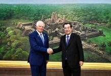 សម្ដេចតេជោ ហ៊ុន សែន ទទួលជួបតំណាងជាន់ខ្ពស់ទទួលបន្ទុកកិច្ចការបរទេស និងសន្តិសុខ នយោបាយ និងជាអនុប្រធានគណៈកម្មការអឺរ៉ុប