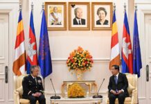 សម្ដេចតេជោ ហ៊ុន សែន អនុញ្ញាតឱ្យមេបញ្ជាការកងស្វ័យការពារជើងគោកជប៉ុន ចូលជួបសម្ដែងការគួរសម និងពិភាក្សាការងារ