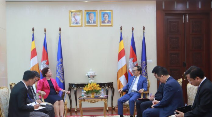 ឯកឧត្តម វង្សី វិស្សុត ឧបនាយករដ្ឋមន្ត្រីប្រចាំការ ទទួលជួបពិភាក្សាការងារមួយលោកស្រី Alissar Chaker អ្នកតំណាង UNDP ប្រចាំប្រទេសកម្ពុជា