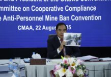 ឯកឧត្តមទេសរដ្ឋមន្រ្តី លី ធុជ ជម្រាបលោកជំទាវប្រធានអនុសញ្ញាអូតាវ៉ាថា កម្ពុជារក្សាជំហរប្រកាន់ខ្ជាប់នូវគោលការណ៍និងបទដ្ឋានរបស់អនុសញ្ញាអូតាវ៉ា និងរក្សានូវតម្លាភាពចំពោះសហគមន៍អន្តរជាតិ ព្រមទាំងបានស្នើដល់សហគមន៍អន្តរជាតិ ជាពិសេសគ្រួសារអនុសញ្ញាអូតាវ៉ា ចូលរួមជាមួយកម្ពុជា ដើម្បីស្វែងរកការពិត